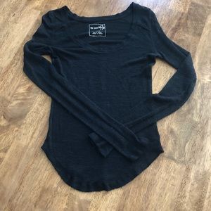 Free People black long sleeve top